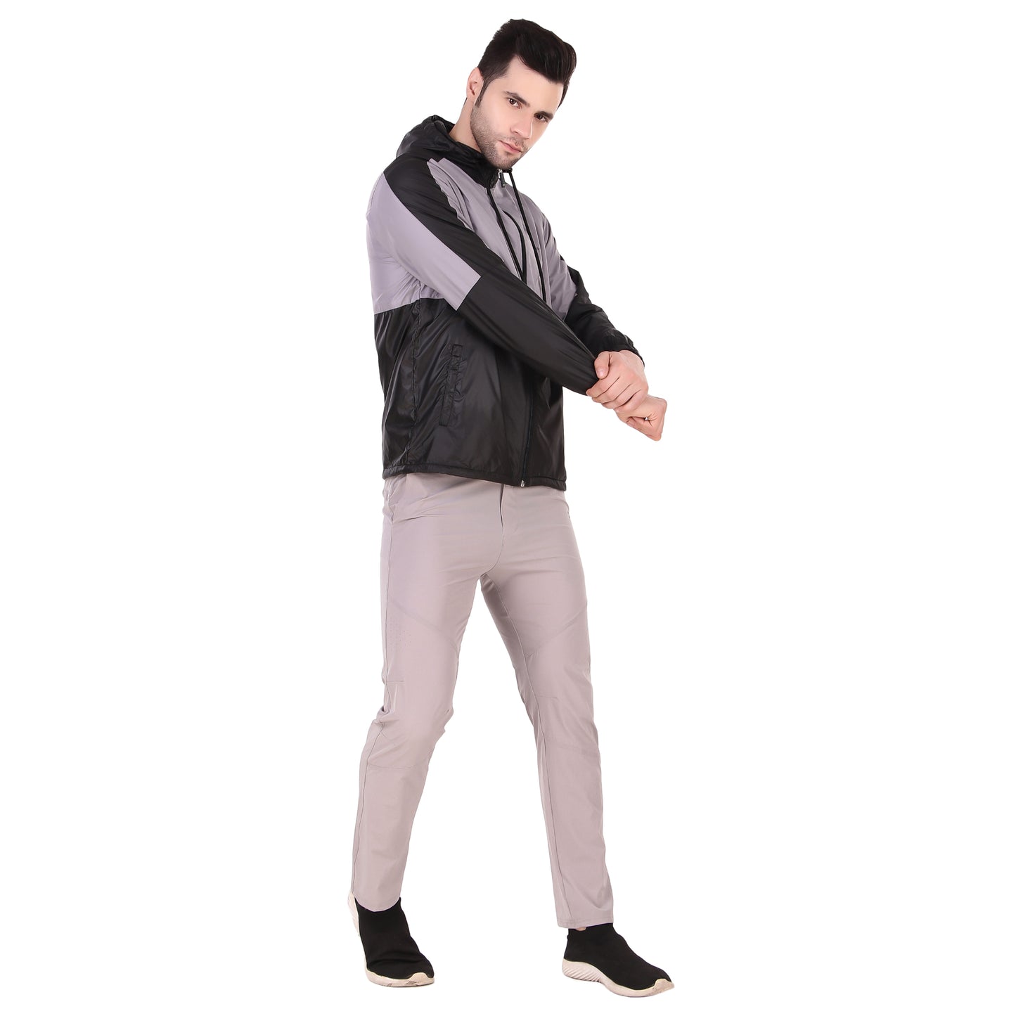 Wind Cheater Black & Grey
