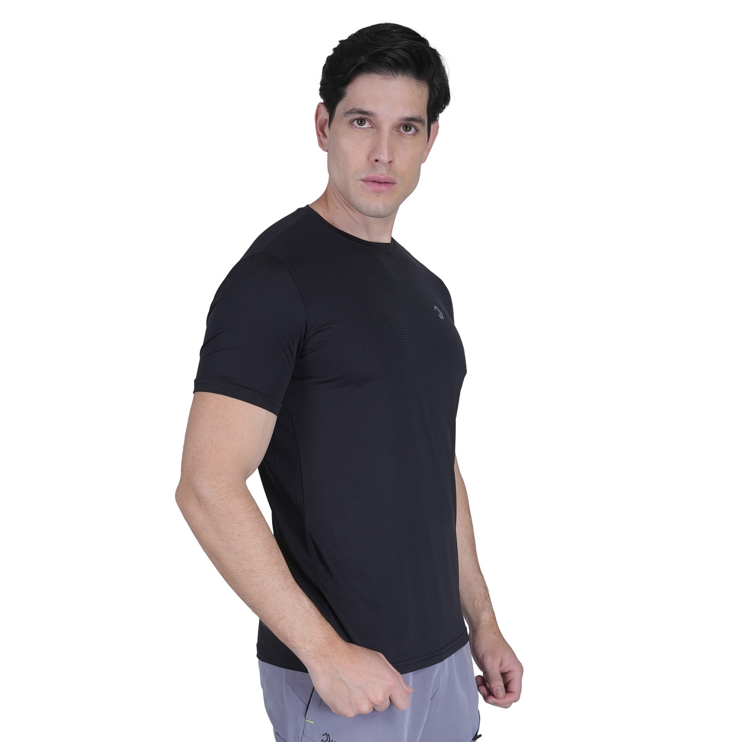 MUSCLE ENHANCER BLACK T SHIRT