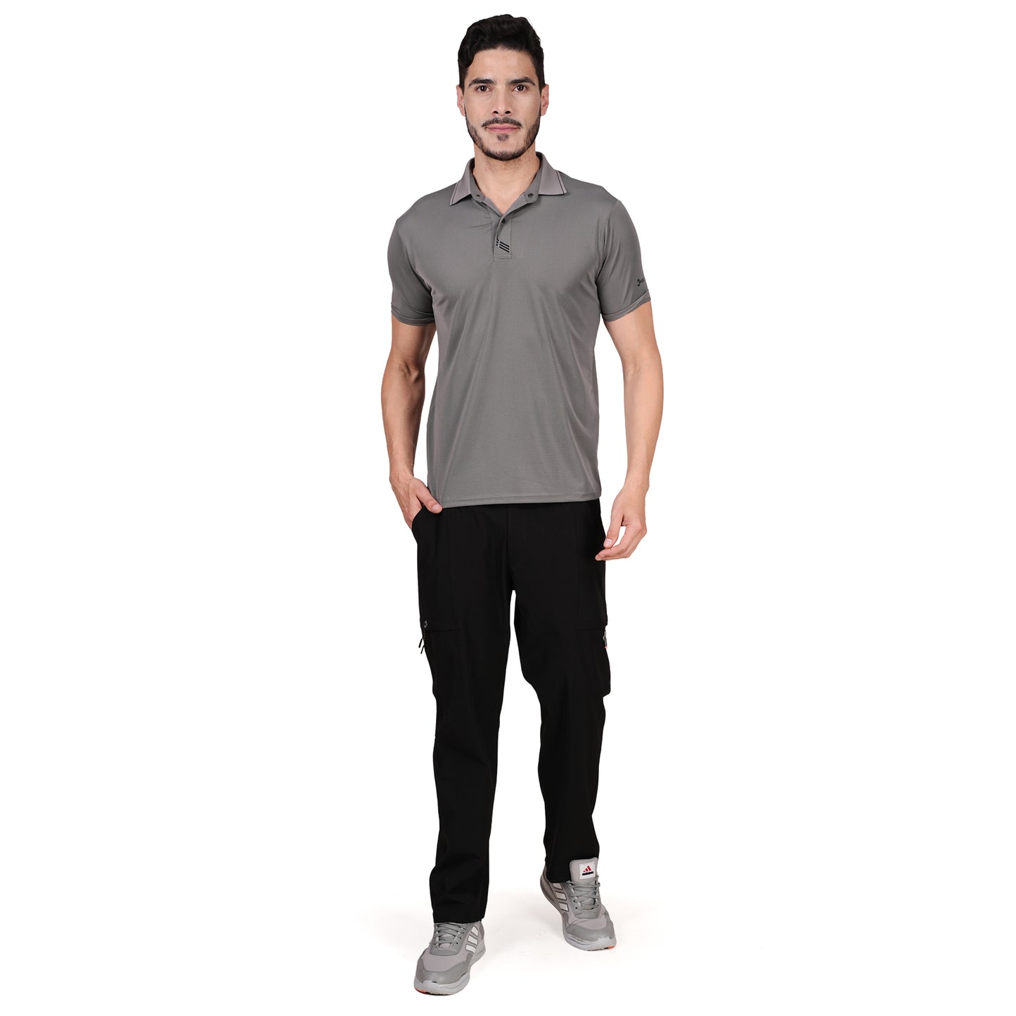 DRY ACTIVE POLO TEE M GREY